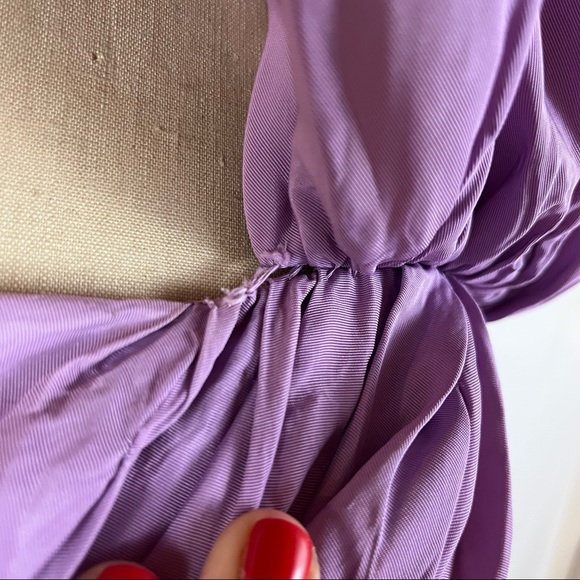 Vintage 70s 80s Victor Costa Dress Asymmetrical 2 4 Lavender - Picture 14 of 14